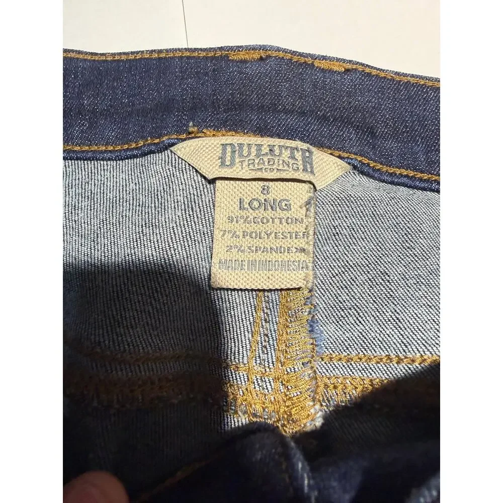 Duluth Trading Co. Women's Dark Wash Stretch Denim Jeans (Size 8 Long)